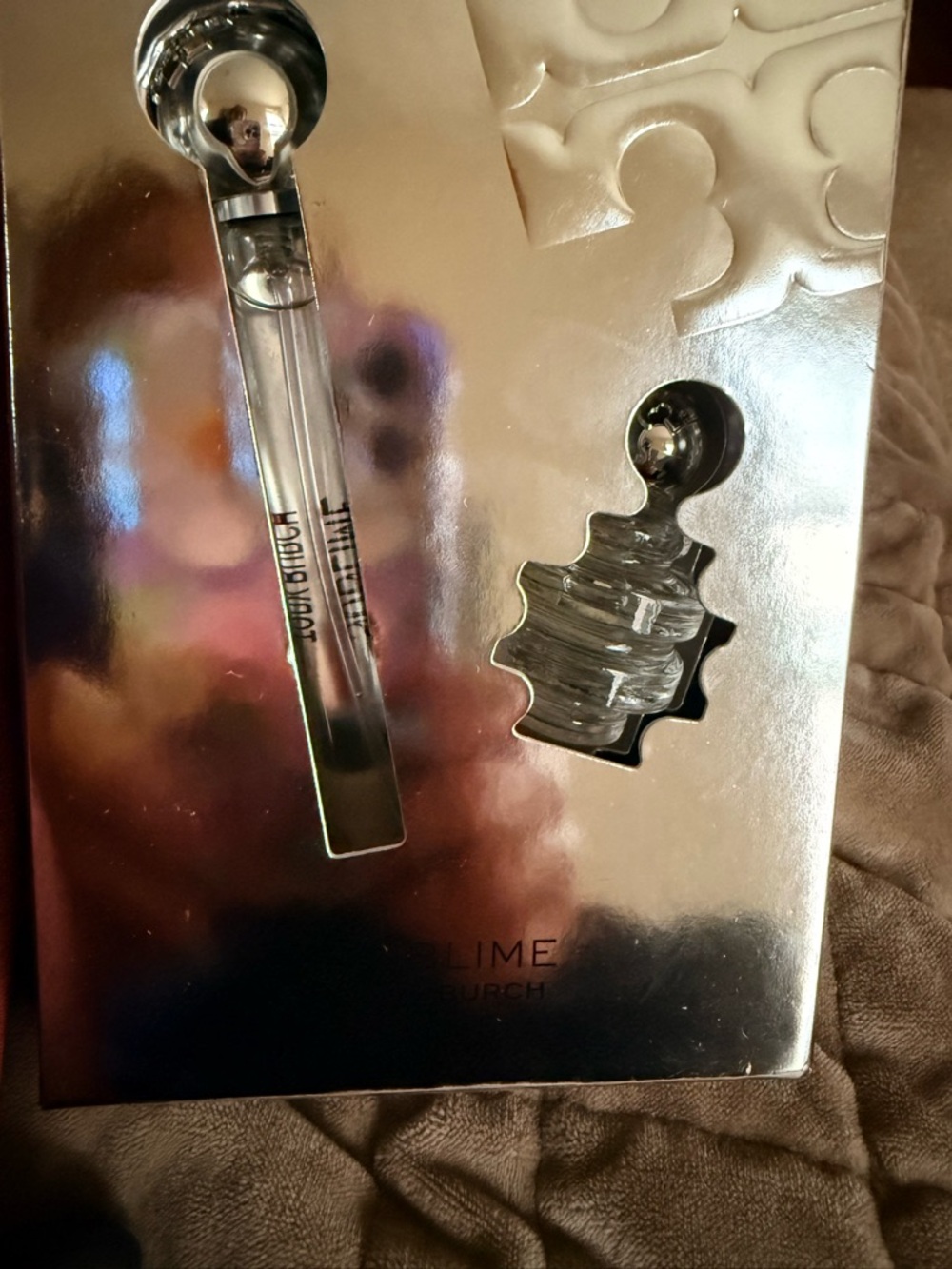 Tory Burch Metallic Silver Rollerball Set